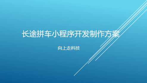 长途拼车小程序开发制作方案