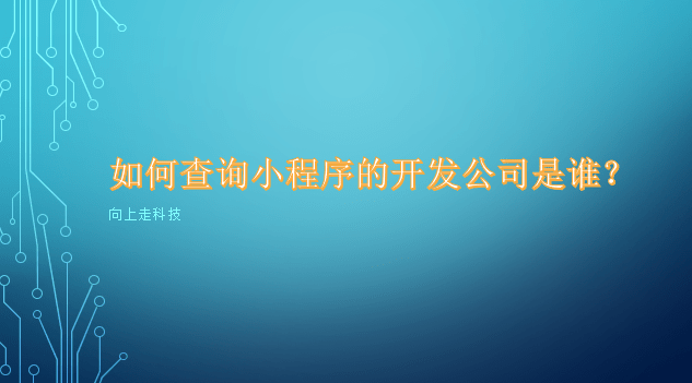 如何查询小程序的开发公司